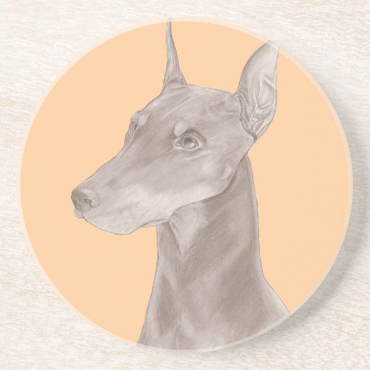 Doberman Portrait Getränkeuntersetzer (Vorne)