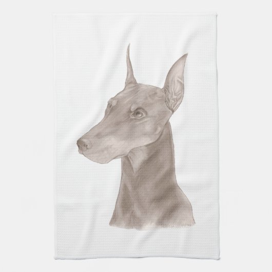 Doberman Portrait Handtuch (Vertikal)
