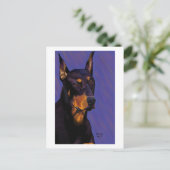 Doberman Postcard Postkarte (Stehend Vorderseite)