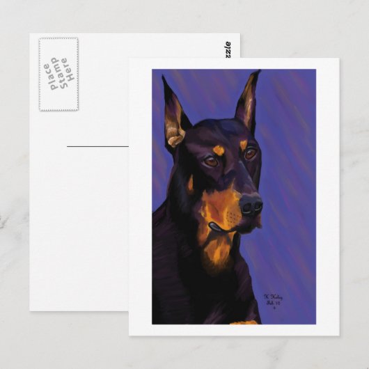 Doberman Postcard Postkarte (Vorne/Hinten)