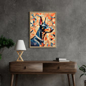 Doberman-Poster {BD-C1} Orange Black l geometrisch Poster