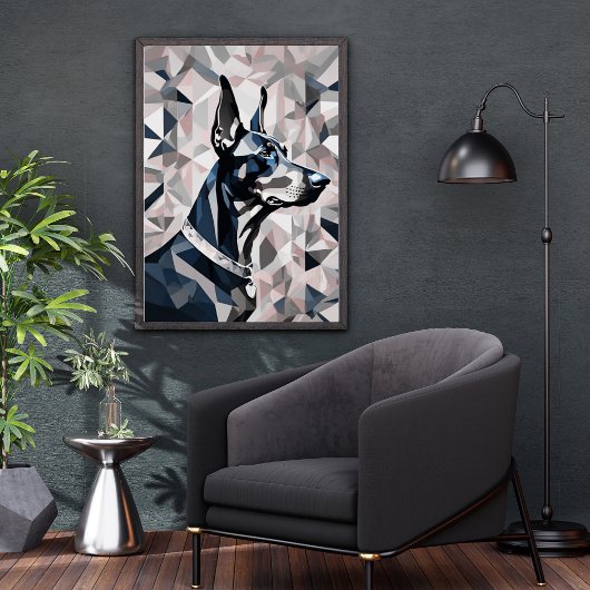 Doberman-Poster {BD-C2} monoton l geometrisch Poster