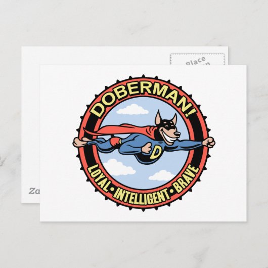 Doberman! Postkarte (Vorne/Hinten)
