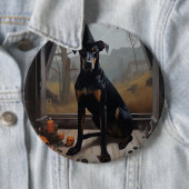 Doberman Pumpkins Halloween Beängstigend Button (Beispiel)