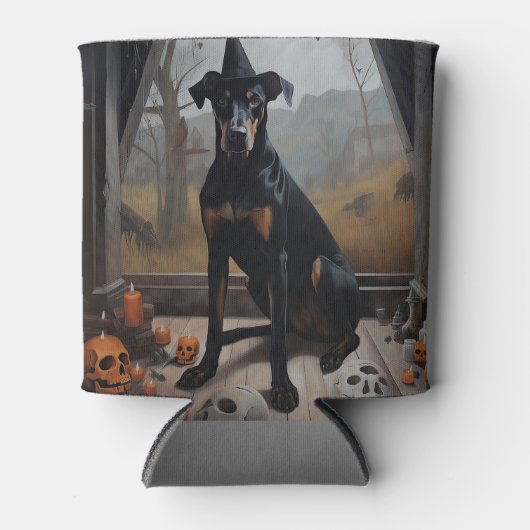 Doberman Pumpkins Halloween Beängstigend Dosenkühler (Vorderseite)