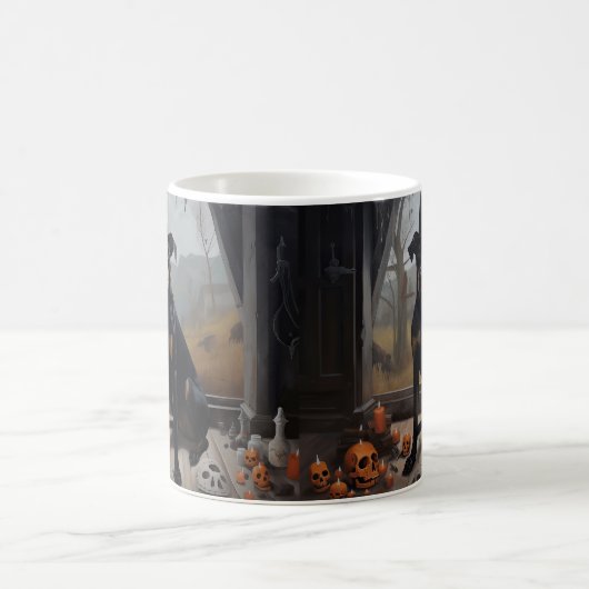 Doberman Pumpkins Halloween Beängstigend Kaffeetasse (Mittel)