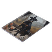 Doberman Pumpkins Halloween Beängstigend Notizblock (Linke Seite)