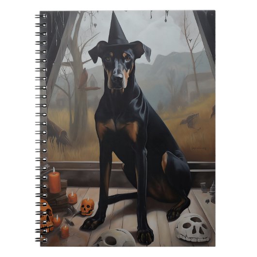 Doberman Pumpkins Halloween Beängstigend Notizblock (Vorderseite)