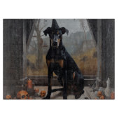 Doberman Pumpkins Halloween Beängstigend Schneidebrett (Vorderseite)