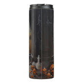 Doberman Pumpkins Halloween Beängstigend Thermosbecher (Rückseite)