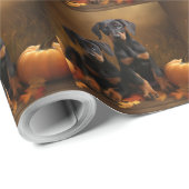 Doberman Puppy Autumn Delight Pumpkin Geschenkpapier (Rolleneckpunkt)