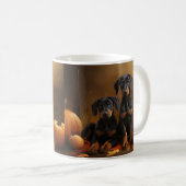 Doberman Puppy Autumn Delight Pumpkin Kaffeetasse (VorderseiteRechts)
