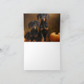 Doberman Puppy Autumn Delight Pumpkin Karte (Innenseite)
