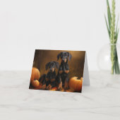 Doberman Puppy Autumn Delight Pumpkin Karte (Vorderseite)