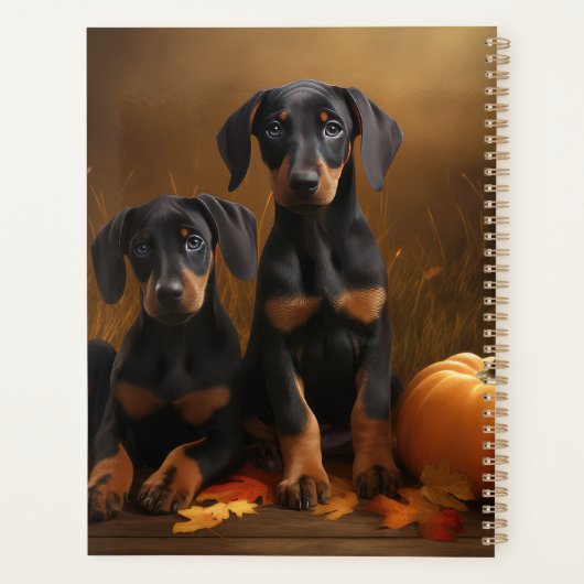 Doberman Puppy Autumn Delight Pumpkin Planer (Rückseite)