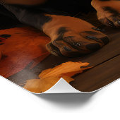 Doberman Puppy Autumn Delight Pumpkin Poster (Ecke)