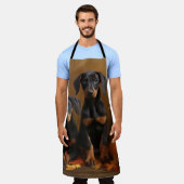 Doberman Puppy Autumn Delight Pumpkin Schürze (Getragen)