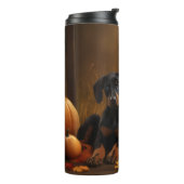 Doberman Puppy Autumn Delight Pumpkin Thermosbecher (Nach links gedreht)
