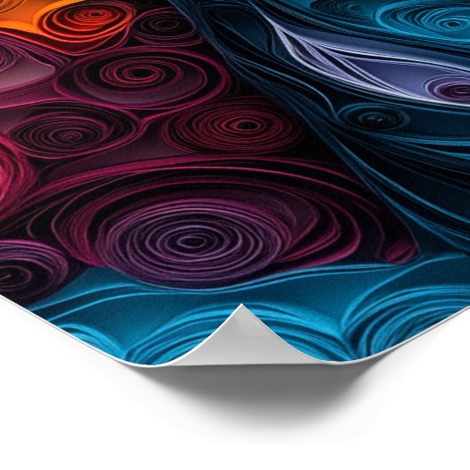 Doberman Quilling Art Dog Portrait Poster (Ecke)