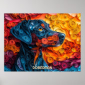 Doberman Quilling Art Dog Portrait Poster (Vorne)