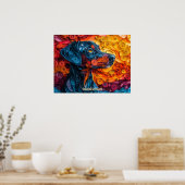 Doberman Quilling Art Dog Portrait Poster (Küche)
