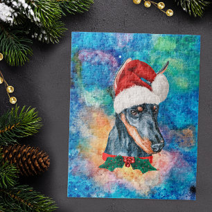 Doberman-Rasse Hund Weihnachten Puzzle