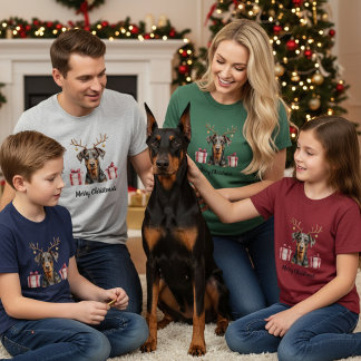 Doberman Reindeer T-Shirt