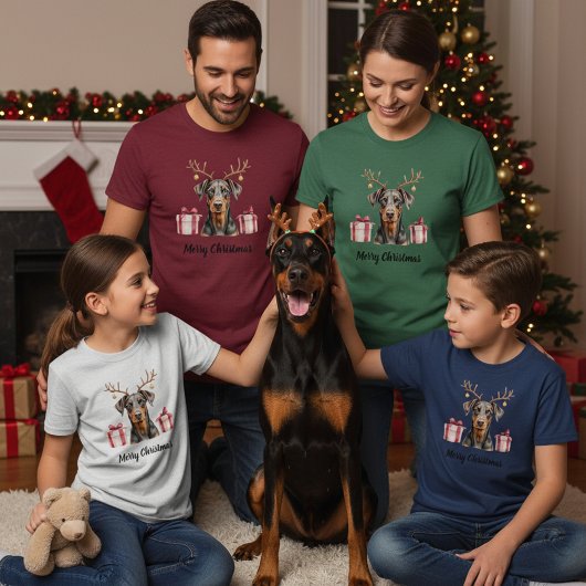 Doberman Reindeer T-Shirt