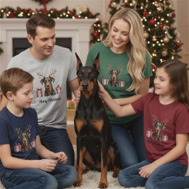 Doberman Reindeer T-Shirt