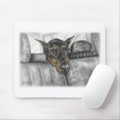 Doberman Riding im Auto Mousepad (Mit Mouse)