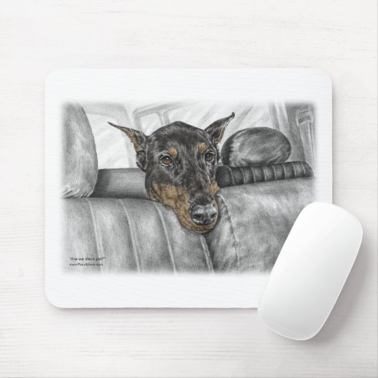 Doberman Riding im Auto Mousepad (Mit Mouse)