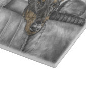 Doberman Riding im Auto Schneidebrett (Ecke)