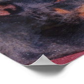 Doberman River Rocks Fantasy Art Poster (Ecke)