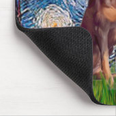Doberman (rot) - Starry Night Mousepad (Ecke)