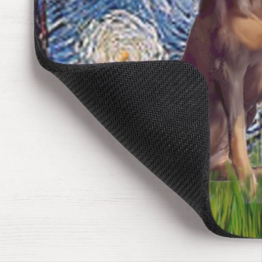 Doberman (rot) - Starry Night Mousepad (Ecke)