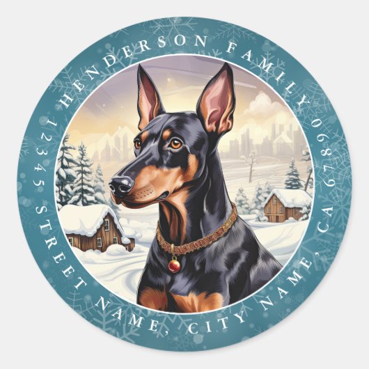 Doberman Round Stickers (Vorderseite)