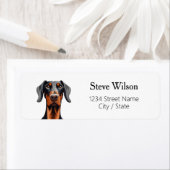 Doberman Rücksendeadressen-Aufklebers (Insitu)