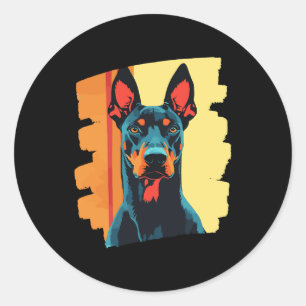 Doberman Runder Aufkleber