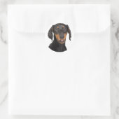 Doberman Runder Aufkleber (Tasche)