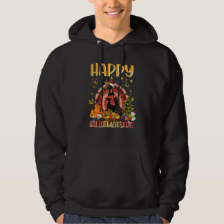 Doberman Santa Hat Turkey Pumkin Hallothanksmas Co Hoodie