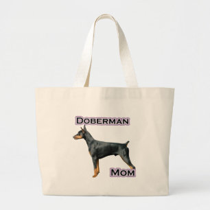 Doberman (schwarz) Mama 4 Jumbo Stoffbeutel