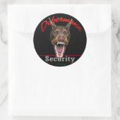 Doberman Security Runder Aufkleber (Tasche)