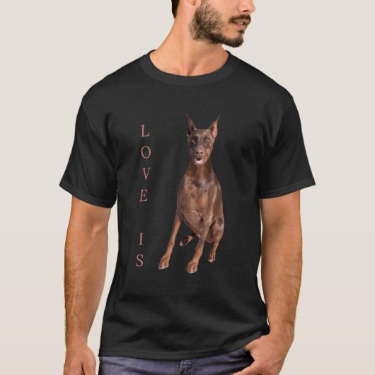 Doberman Shirt Women Men Kinder Mama Vater Liebe H (Vorderseite)