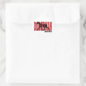 Doberman-Silhouette, bewegt Runder Aufkleber (Tasche)