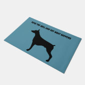 Doberman Silhouette Doormat Fußmatte (Schrägansicht)