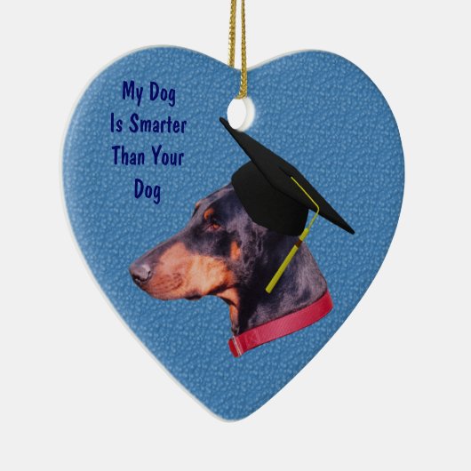 Doberman Smarter Funny Dog Ornament (Rechts)
