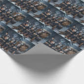 Doberman Snowy Sleigh Weihnachtsdekor Geschenkpapier (Ecke)