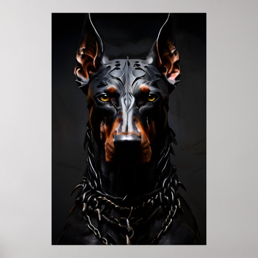 Doberman Steel Vibe Silhouette Vertical Poster (Vorne)