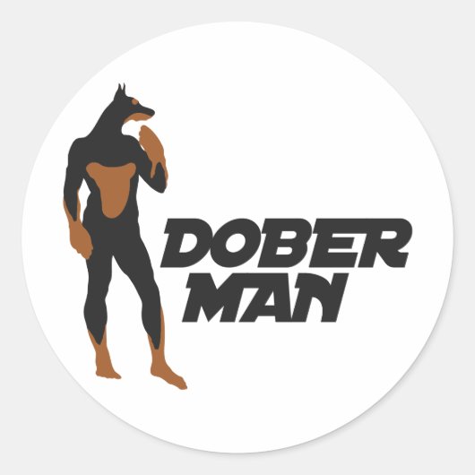 DoberMan Superhero 2 Runder Aufkleber (Vorderseite)