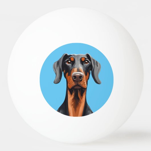 Doberman Tischtennisball (Vorderseite)